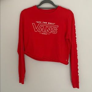 This is a Vans long sleeved cropped top.